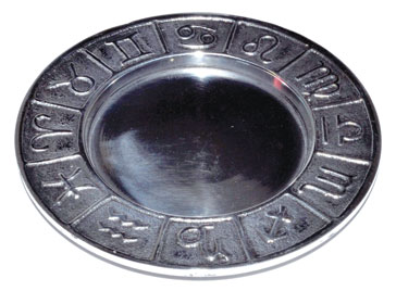 4 3/4" Zodiac Pillar holder/ Smudge plate