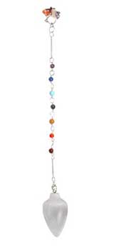 Selenite 7 Chakra pendulum - Click Image to Close