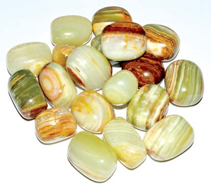 1 lb Onyx, Green tumbled stones - Click Image to Close