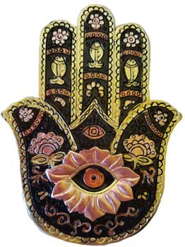 Gold & Black Hamsa incense burner - Click Image to Close