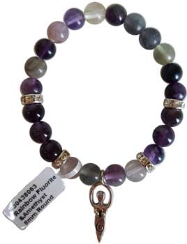 8mm Flourite/ Black Stone Goddess