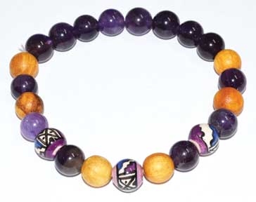 8mm Palo Santo Amethyst bracelet - Click Image to Close